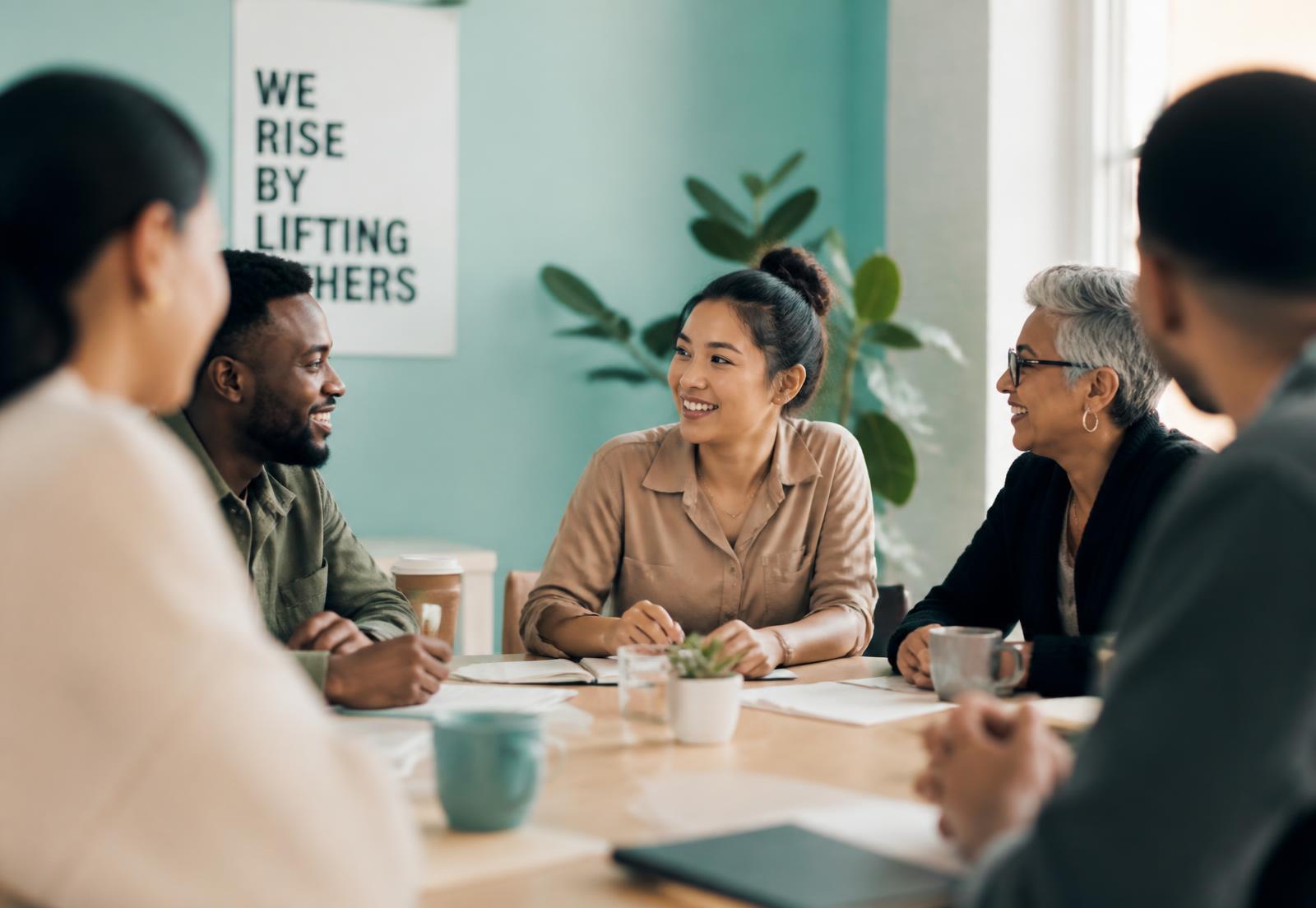 Nonprofit leaders collaborating around a table